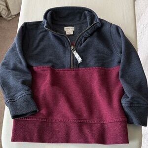 Crewcuts Kids Navy and Burgundy Half-Zip Sweatshirt